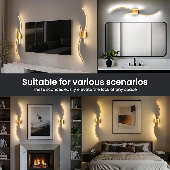 Battery Operated Wall Sconces Set of Two, 10000mAh Rechargeable Modern Wall - Image 7