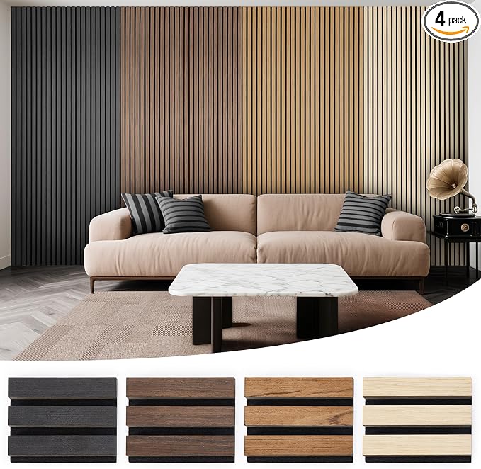 Samples 4-Pack 6" x 4.5" Acoustic Wood Panels by LARWORKS