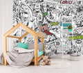 XMPMBM-Cartoon Hand-Painted Comics Nursery Room Fabric Wallpaper Kids Gaming by XMPMBM-Wallpaperthatwontpeeloff