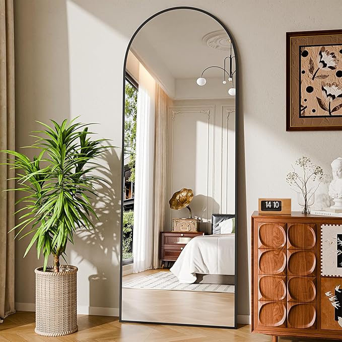 59"x16" Floor Mirror Full Length, Arched Full Length Mirror by Unknown