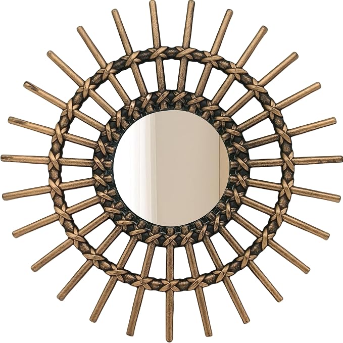 Retro Gold Mirrors for Wall Pack of 3. Round Mirrors. Decorative Mirrors.Small - Image 4