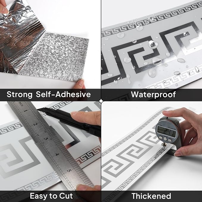 Peel and Stick Wallpaper Borders, Waterproof Self-Adhesive PVC Foam Wall Base - Image 5