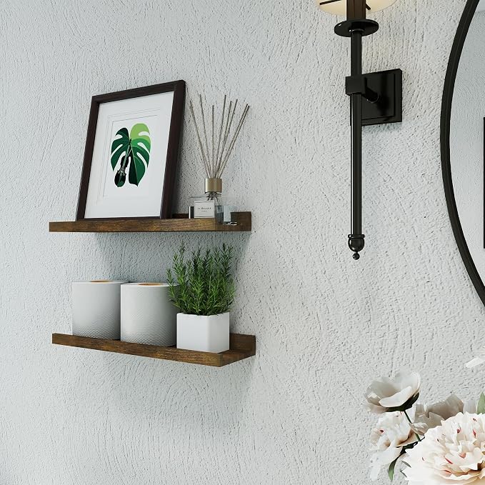 Floating Shelves for Wall Decor, Wall Mounted Wood Storage Shelf for Bedroom - Image 4