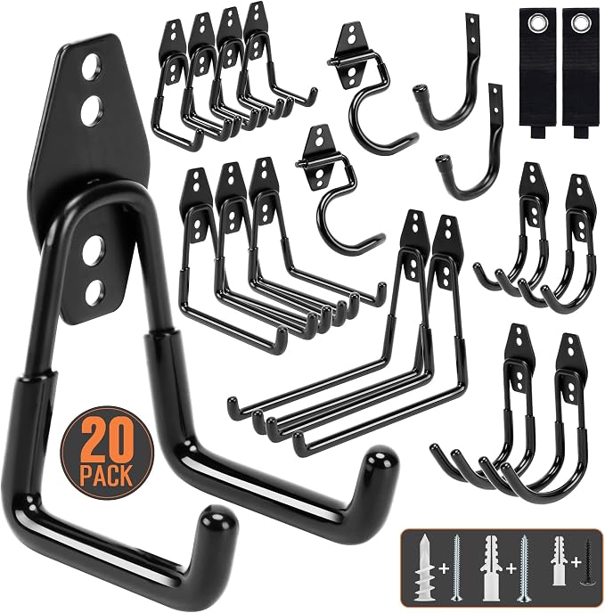 TONDA Garage Hooks, 20 Pack Garage Organization, Wall Storage Hooks Heavy Duty by TONDA