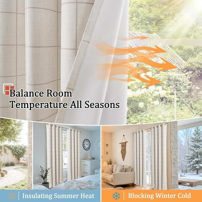 Lajode Plaid Curtains Pattern Printed 90 Inches Long - Image 7