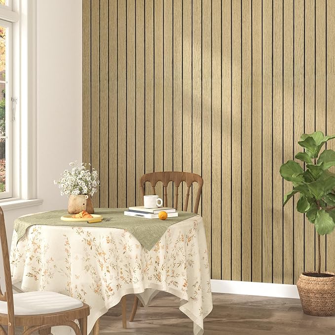 Peel and Stick Beige Wood Panels - Image 2