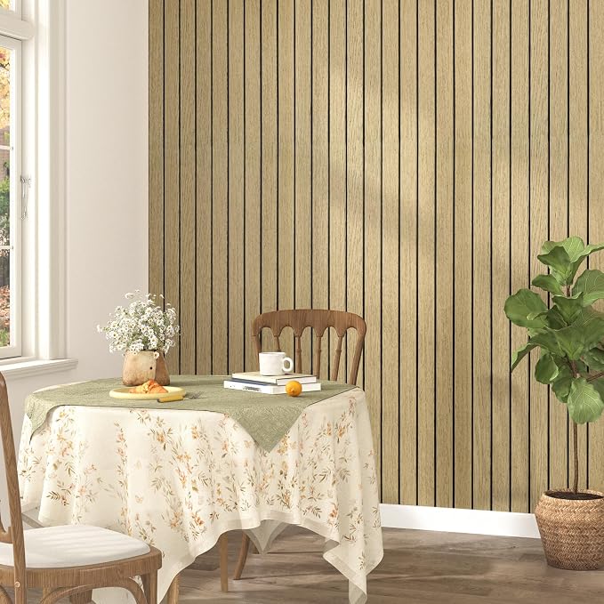 Neutral Peel and Stick Wood Panels - Image 2