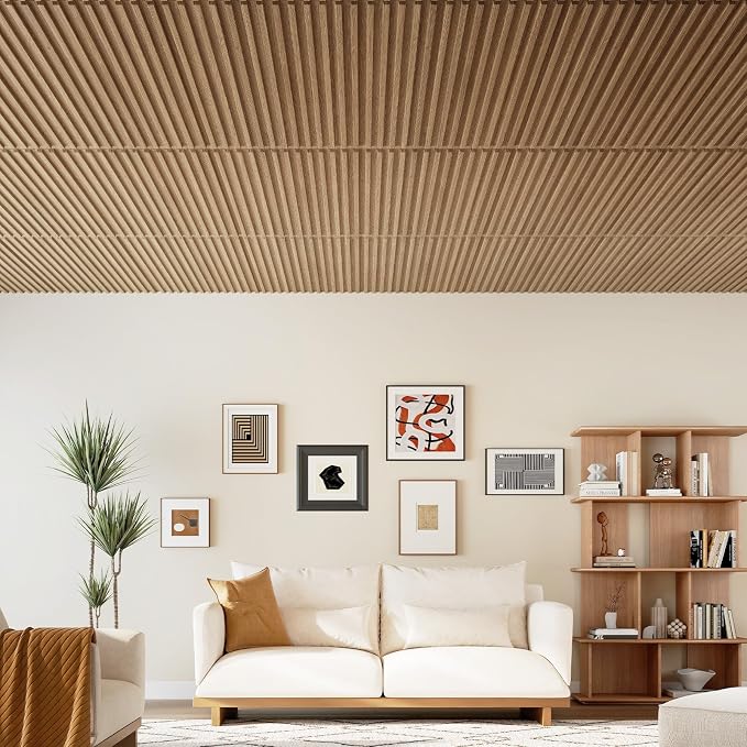 Giantex 12 Pack Fluted PVC Wall Panels, Glue Up or Drop Ceiling Panel, - Image 5