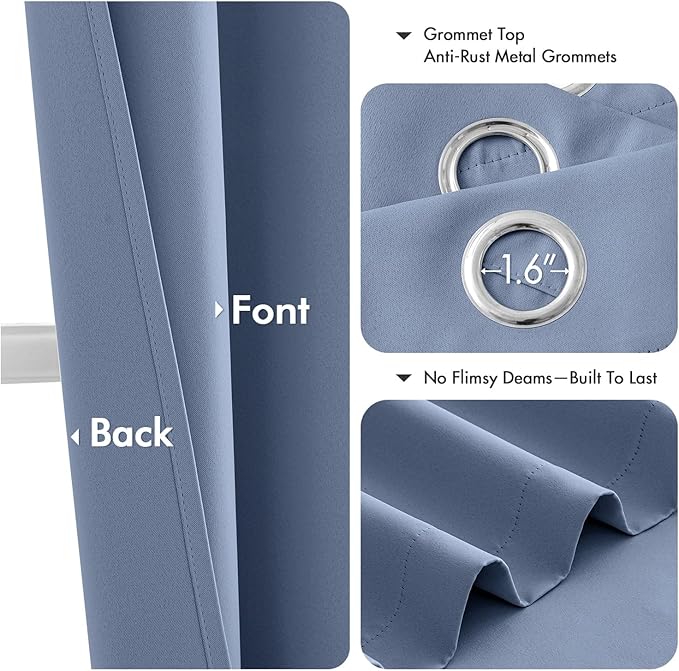 MIULEE Blackout Curtains for Bedroom Living Room 2 Panels, Thermal Insulated - Image 4