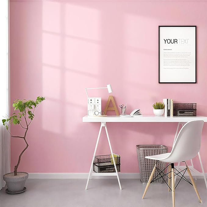 practicalWs Pink Self-Adhesive Wallpaper Film Stick Paper Easy to Apply 15.7'' - Image 2