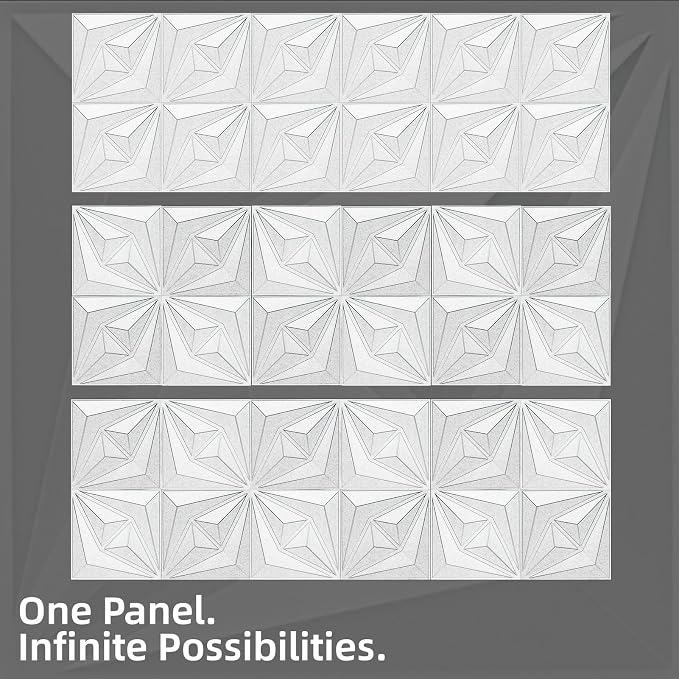 AMZDEPOT 3D Wall Panels for Interior Wall Decor, 3 Layout Options PVC Textured - Image 3