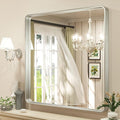 TETOTE Silver Bathroom Mirror, 36 x 36 Inch Wall Mounted Square Brushed Nickel by TETOTE