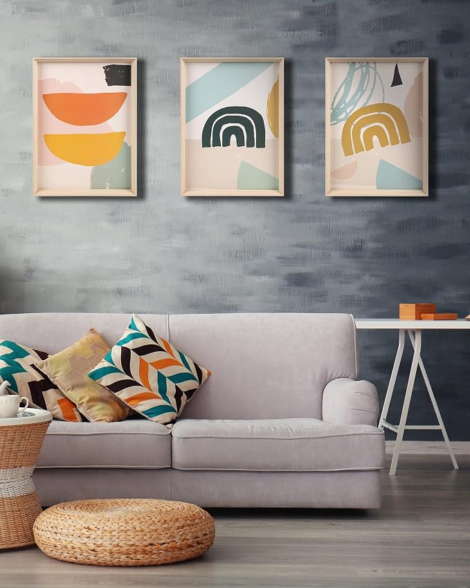 Framed Boho Wall Art for Bedroom, Abstract Canvas Wall Decor, 12x16IN - Image 3