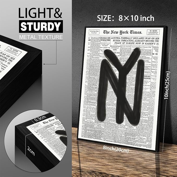 Black and White Newspaper Wall Art Vintage New York City Poster Trendy - Image 2