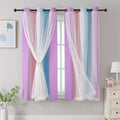 XiDi Curtains for Bedroom Decor, Rainbows Pink Purple/42/45 by Addsomecolortolife