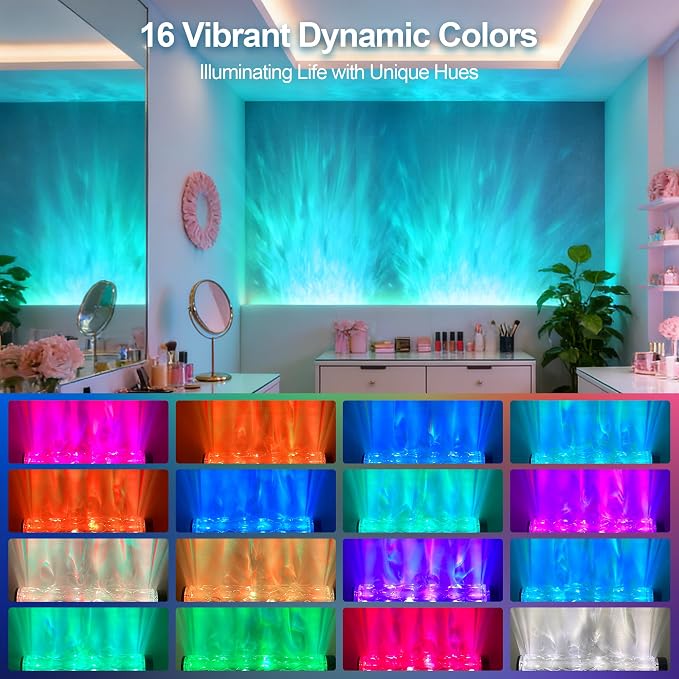 Wave Wall Light, 30W Smart RGBW Water Ripple Projector - Image 3