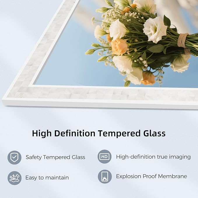 Tanmicoshomy White Shell Framed Rectangular Mirrors - Image 4