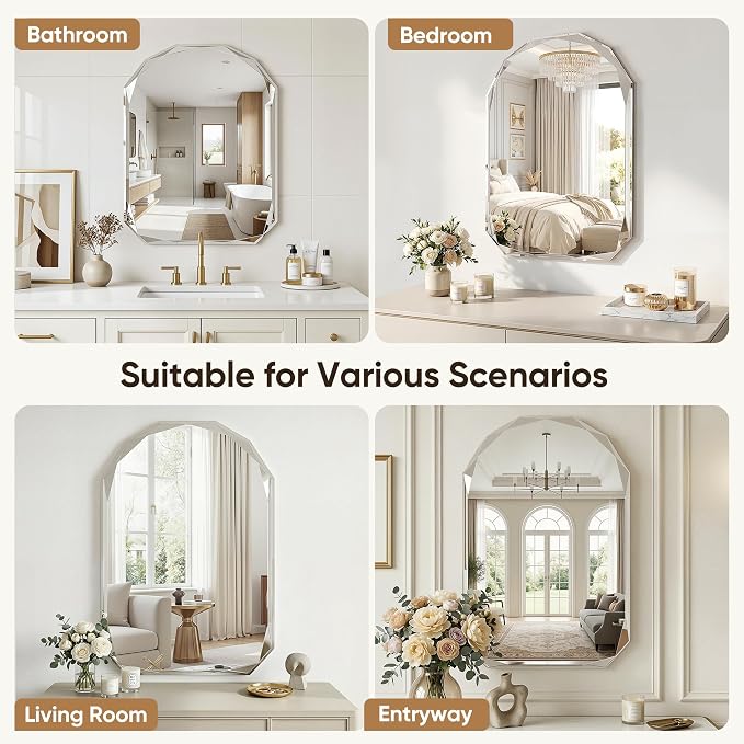 Suidia Bathroom Mirror, Frameless Bathroom Mirror - Image 6