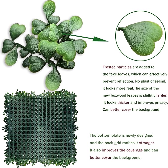 ODTORY Artificial Grass Wall Panels Backdrop: 40"x40" UV-Anti New Bottom Plate - Image 7