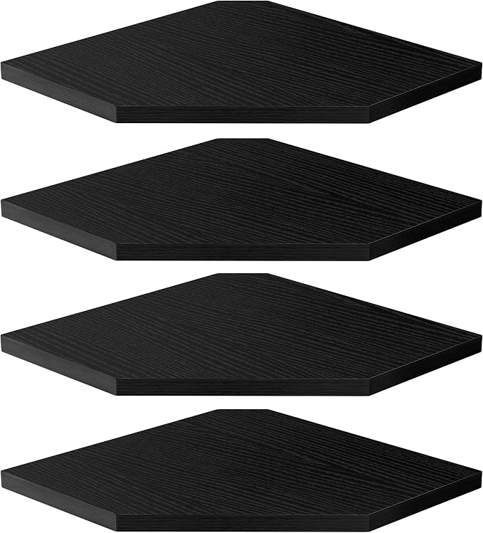 Corner Shelves 4-Pack for Bathroom & Kitchen, Space-Saving Floating Corner Wall by Unknown