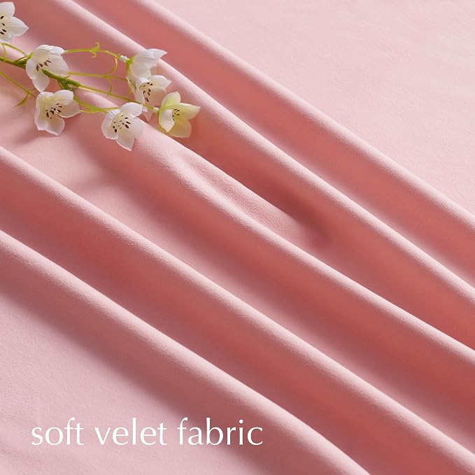 NICETOWN Blush Pink Velvet Curtains 84" Long - Image 7