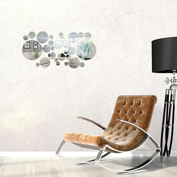 32 Pieces Removable Acrylic Mirror Setting Wall Sticker Decal - Image 5