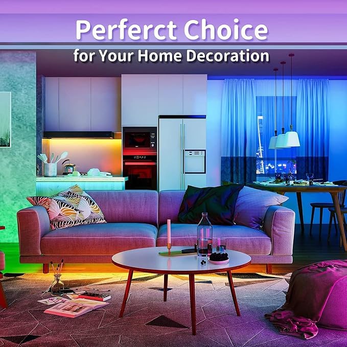 Tenmiro 32.8ft LED Strip Lights, RGB LED Smart Music Sync Color Changing LED - Image 8