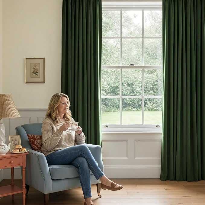 NICETOWN Green Velvet Curtains 120 inches - Image 9