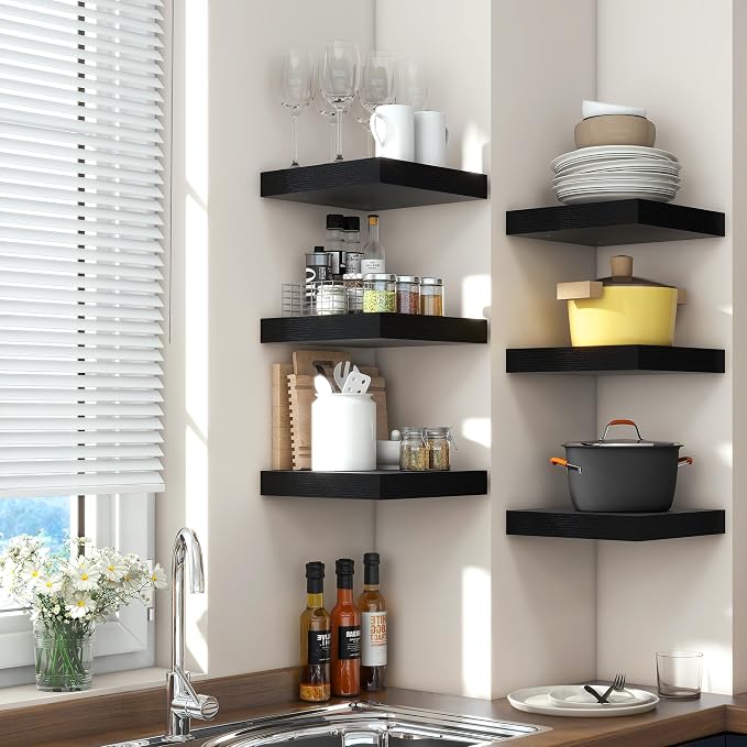 Square Floating Shelves for Wall 12"W x 12"D x 1.4"H, Small Engineered Wood - Image 2