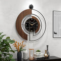 Modern Walnut Marble Dial Wall Clock, Large Wood Metal Frame Silent Non Ticking by VIVIFLYSE