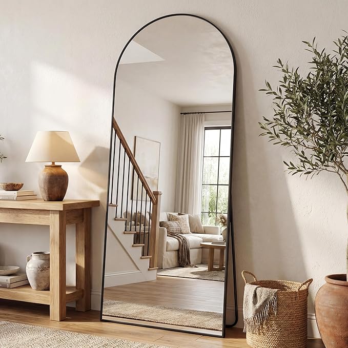 Antok 58" x21” Arched Full Length Floor Mirror, Free Standing/Wall Mount/Leaning - Image 3