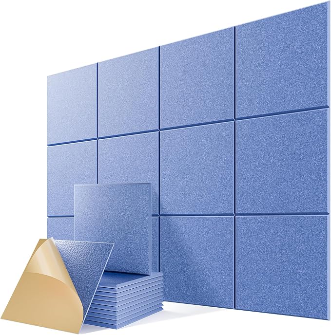 12 Pack Self-Adhesive Acoustic Panels, Soundproof Wall Panels by Lebenforce