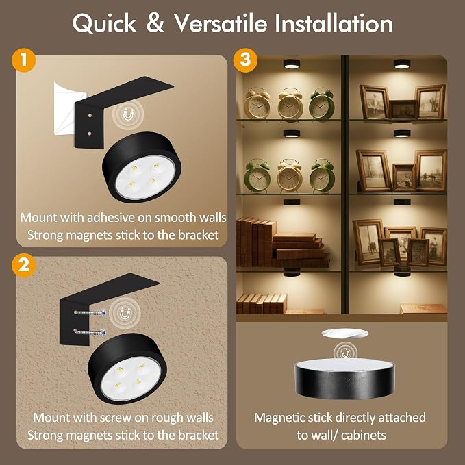 3-Pack Picture Lights for Wall, Rechargeable Battery Operated LED Painting Light - Image 8