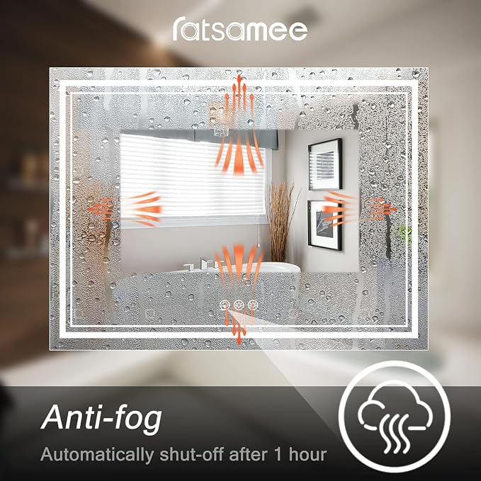 Ratsamee 40x36 Inch Led Mirror for Bathroom - Image 5