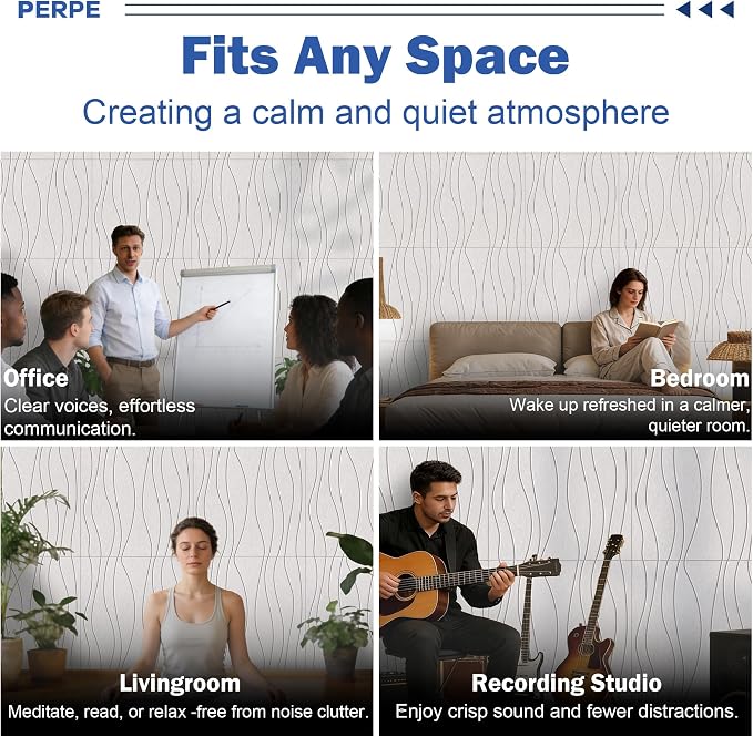 6 PCS Acoustic Panels, 23.6x23.6'' Self-Adhesive Soundproof Wall Panels - Image 8