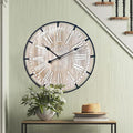 EMAX HOME 24 Inch Large Farmhouse Wall Clock, Rustic Antique Wood by EMAXHOME