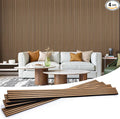 Wood Slat Wall Panels 4 Pack 94.5" x 7.9", Acoustic Wooden Panel by LARWORKS