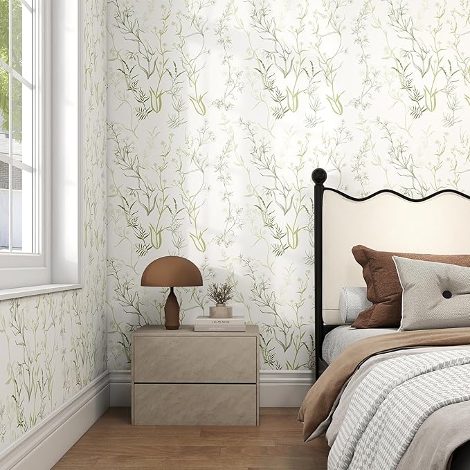 Timeet Floral Peel and Stick Wallpaper Botanical Wildflower Self Adhesive Wall - Image 2