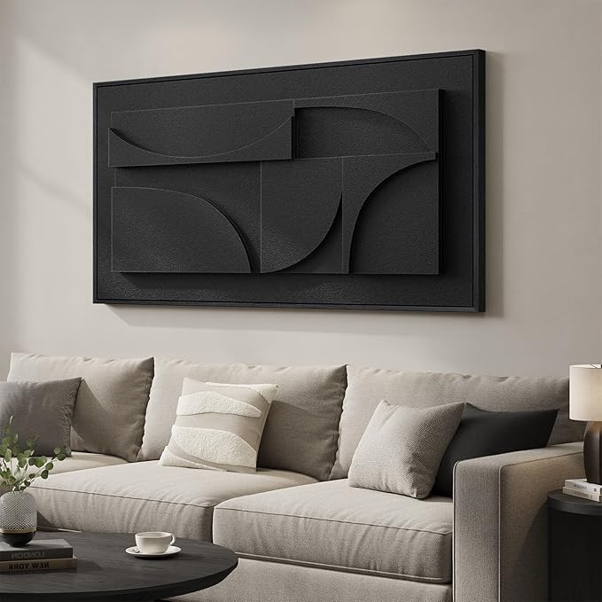 Large Framed 3D Textured Abstract Wall Art by Cuspin