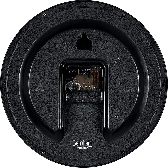Bernhard Products Black Wall Clock Silent Non Ticking 10 Inch Quality Quartz - Image 4