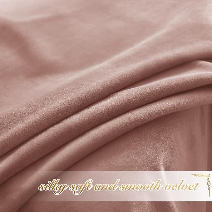 NICETOWN Dusty Pink Velvet Curtains and Drapes - Image 5