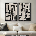 Large Framed Black and White Abstract Wall Art by Cuspin
