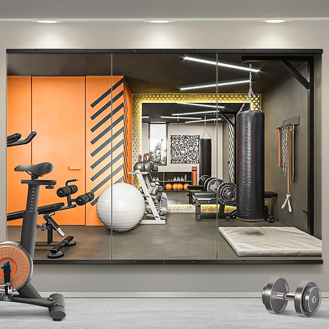 TRAHOME Home Gym Mirror for Wall, Glass Frameless Body Large Mirror for Home Gym by TRAHOME