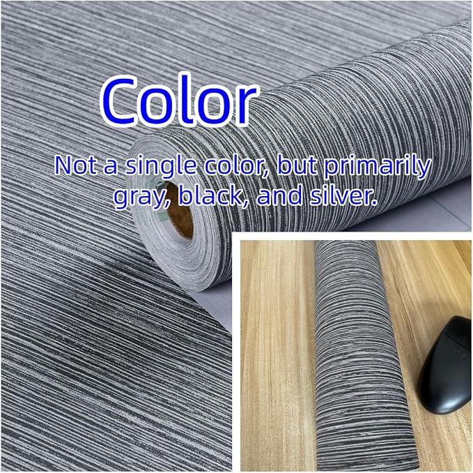 Haimin Grasscloth Wallpaper Textured 24in X 393in Fabric Contact Paper Gray - Image 6
