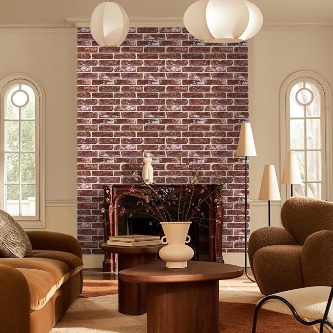 Commomy 3D Peel and Stick Brick, Ultralight Thin PVC Faux Brick Wall Panels - Image 3