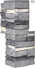 1.77 Inch Deep 3D Faux Stone Corner Panels Matching 2 Piece Set by Wallwell