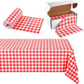 Kochorie 54 Inch x 300 Ft Red Checkered Plastic Table Cloth Roll Disposable by Kochorie