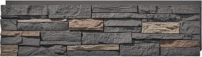 Faux Stone Wall Panels 1-Pack PU Stone Veneer Siding, Mortarless 46.25x12.88 by Wallwell