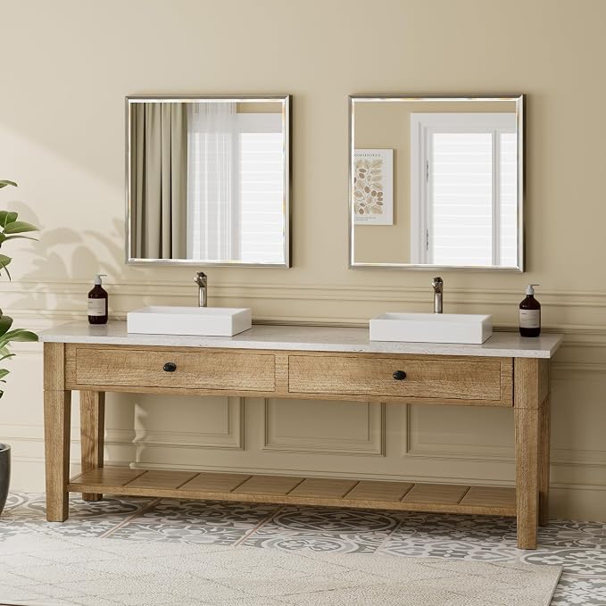 Brushed Nickel Bathroom Mirror, Bathroom Mirrors - Image 6