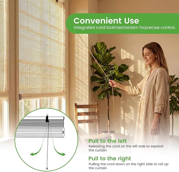 Bamboo Blinds Easy to Install Bamboo Shades - Image 5